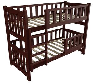 Vomaks Patrová postel PP 026 se zábranou Rozměr: 80 x 180 cm, Barva: surové dřevo, Prostor mezi lůžky: 80 cm