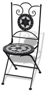 Skládací bistro židle 2 ks keramické černé a bílé