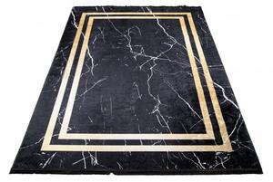 Tmavý designový koberec s mramorovým vzorem zlatých detailů Šířka: 120 cm | Délka: 170 cm