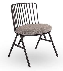 Stern Jídelní židle Rox, Stern, 59x57x81 cm, rám lakovaný hliník černý (black matt), sedák venkovní látka barva Mélange grey