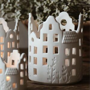 Majas Cottage Porcelánový svícen Jardin 10x13 cm