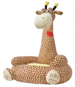 Plyšové dětské křeslo žirafa hnědá