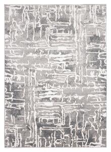 Šedý designový koberec se světlým abstraktním vzorem Šířka: 80 cm | Délka: 150 cm