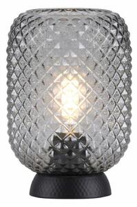 LEUCHTEN DIREKT is JUST LIGHT stolní lampa černá kouřové sklo šňůrový vypínač kruhové LD 14906-18