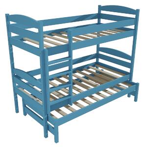 Vomaks Patrová postel s výsuvnou přistýlkou PPV 009 Rozměr: 80 x 180 cm, Barva: moření dub, Prostor mezi lůžky: 80 cm