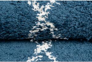 Kusový koberec shaggy Prata modrý atyp 60x200cm