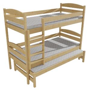 Vomaks Patrová postel s výsuvnou přistýlkou PPV 009 Rozměr: 80 x 180 cm, Barva: barva růžová, Prostor mezi lůžky: 80 cm