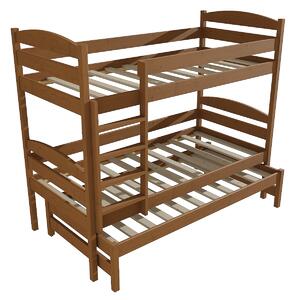 Vomaks Patrová postel s výsuvnou přistýlkou PPV 009 Rozměr: 80 x 180 cm, Prostor mezi lůžky: 80 cm, Barva: moření dub