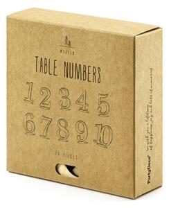 Dřevěná čísla na stůl