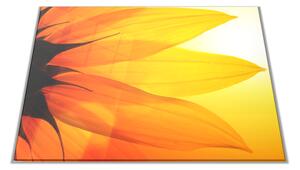 Skleněné prkénko malovaný detail květ slunečnice - 30x20cm