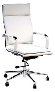 Otočná kancelářská židle TALLIN — ekokůže, bílá