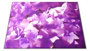 Skleněné prkénko květy fialový šeřík - 30x20cm