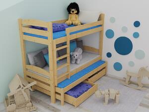 Vomaks Patrová postel s výsuvnou přistýlkou PPV 010 Rozměr: 80 x 180 cm, Barva: barva modrá, Prostor mezi lůžky: 80 cm
