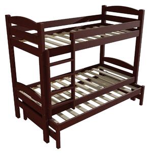 Vomaks Patrová postel s výsuvnou přistýlkou PPV 010 Rozměr: 80 x 180 cm, Prostor mezi lůžky: 80 cm, Barva: moření ořech