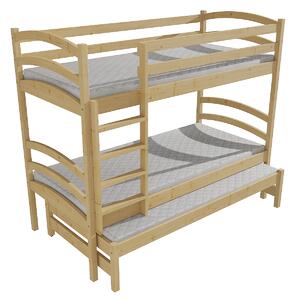 Vomaks Patrová postel s výsuvnou přistýlkou PPV 011 Rozměr: 90 x 190 cm, Barva: barva růžová, Prostor mezi lůžky: 80 cm