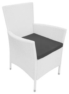 Zahradní židle 4 ks s poduškami polyratan krémově bílé