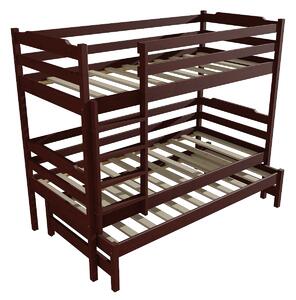 Vomaks Patrová postel s výsuvnou přistýlkou PPV 012 Rozměr: 80 x 180 cm, Barva: moření olše, Prostor mezi lůžky: 80 cm