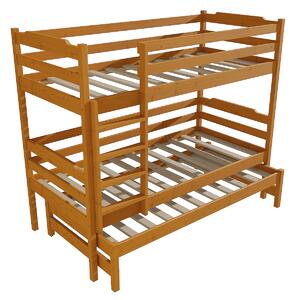 Vomaks Patrová postel s výsuvnou přistýlkou PPV 012 Rozměr: 80 x 180 cm, Prostor mezi lůžky: 80 cm, Barva: moření olše