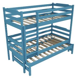 Vomaks Patrová postel s výsuvnou přistýlkou PPV 012 Rozměr: 80 x 180 cm, Barva: moření dub, Prostor mezi lůžky: 80 cm