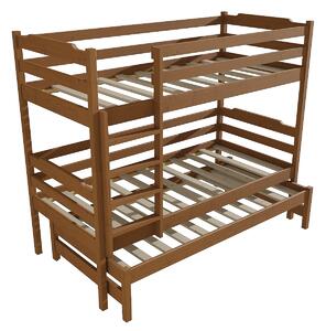 Vomaks Patrová postel s výsuvnou přistýlkou PPV 012 Rozměr: 80 x 180 cm, Prostor mezi lůžky: 80 cm, Barva: moření dub