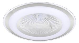 LED Stmívatelné stropní svítidlo s ventilátorem ZONDA LED/48W/230V stříbrná + DO