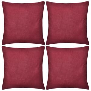130931 4 Burgundy Cushion Covers Cotton 40 x 40 cm