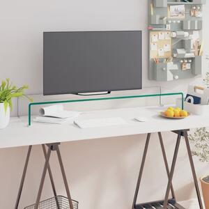 TV stolek / podstavec na monitor čiré sklo 100x30x13 cm