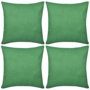 4 zelené povlaky na polštářky bavlna 40 x 40 cm