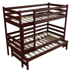 Vomaks Patrová postel s výsuvnou přistýlkou PPV 015 Rozměr: 80 x 180 cm, Prostor mezi lůžky: 80 cm, Barva: moření ořech