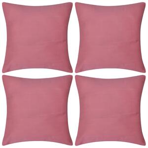 4 růžové povlaky na polštářky bavlna 40 x 40 cm