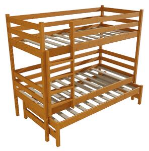 Vomaks Patrová postel s výsuvnou přistýlkou PPV 015 Rozměr: 80 x 180 cm, Prostor mezi lůžky: 80 cm, Barva: moření olše