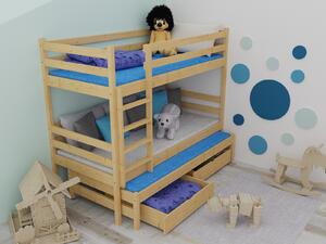 Vomaks Patrová postel s výsuvnou přistýlkou PPV 015 Rozměr: 80 x 200 cm, Barva: barva šedá, Prostor mezi lůžky: 80 cm