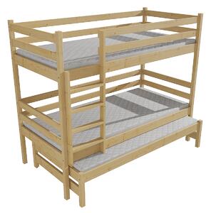 Vomaks Patrová postel s výsuvnou přistýlkou PPV 015 Rozměr: 90 x 180 cm, Barva: moření dub, Prostor mezi lůžky: 80 cm