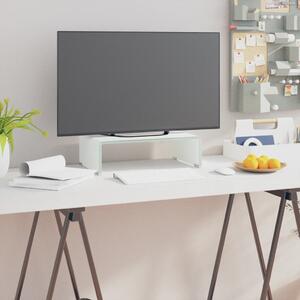 TV stolek/podstavec na monitor sklo bílá 40x25x11 cm