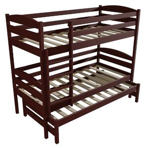 Vomaks Patrová postel s výsuvnou přistýlkou PPV 016 Rozměr: 90 x 190 cm, Barva: moření dub, Prostor mezi lůžky: 80 cm