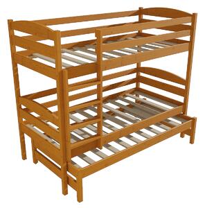 Vomaks Patrová postel s výsuvnou přistýlkou PPV 016 Rozměr: 90 x 190 cm, Prostor mezi lůžky: 80 cm, Barva: moření olše