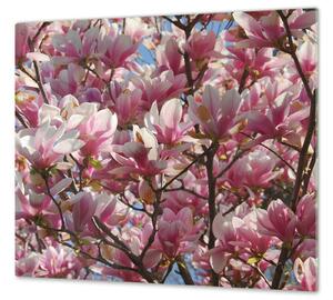 Ochranná deska květy magnolie - 52x60cm / S lepením na zeď