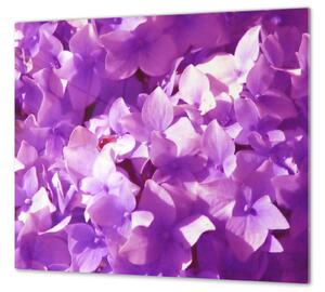 Ochranná deska květy fialový šeřík - 40x40cm / Bez lepení na zeď