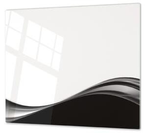 Ochranná deska černo bílá abstraktní vlna - 52x60cm / S lepením na zeď