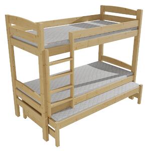 Vomaks Patrová postel s výsuvnou přistýlkou PPV 017 Rozměr: 80 x 180 cm, Barva: barva bílá, Prostor mezi lůžky: 80 cm