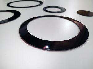 3D dekorace na zeď kruhy černé 5ks 5 až 15 cm