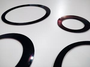 3D dekorace na zeď kruhy černé 5ks 5 až 15 cm