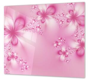 Ochranná deska abstraktní růžové květy - 50x50cm / Bez lepení na zeď