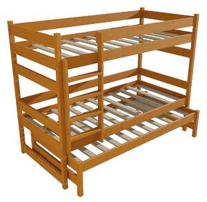 Vomaks Patrová postel s výsuvnou přistýlkou PPV 018 Rozměr: 80 x 180 cm, Prostor mezi lůžky: 80 cm, Barva: moření olše
