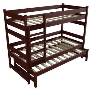 Vomaks Patrová postel s výsuvnou přistýlkou PPV 018 Rozměr: 80 x 180 cm, Prostor mezi lůžky: 80 cm, Barva: moření ořech