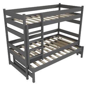 Vomaks Patrová postel s výsuvnou přistýlkou PPV 018 Rozměr: 80 x 180 cm, Prostor mezi lůžky: 80 cm, Barva: barva šedá