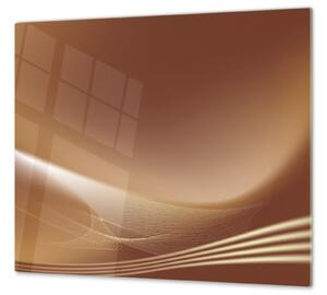 Ochranná deska abstrakce čokoládová vlna - 52x60cm / S lepením na zeď