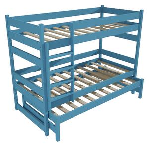 Vomaks Patrová postel s výsuvnou přistýlkou PPV 018 Rozměr: 80 x 200 cm, Prostor mezi lůžky: 80 cm, Barva: surové dřevo
