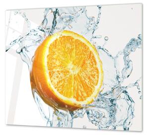Ochranná deska ovoce půl pomeranče ve vodě - 50x70cm / Bez lepení na zeď
