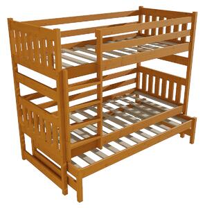Vomaks Patrová postel s výsuvnou přistýlkou PPV 019 Rozměr: 80 x 180 cm, Barva: barva bílá, Prostor mezi lůžky: 80 cm